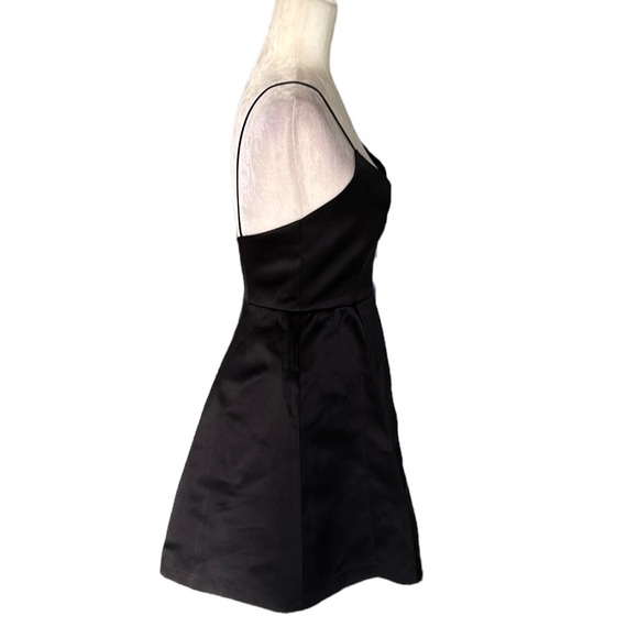 Lovers + Friends x Revolve Young Love Black Satin Fit & Flare Mini Dress - S - Picture 7 of 13